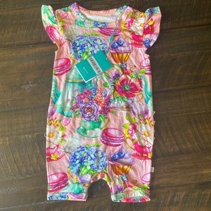 Posh peanut ruffle short romper NWT 12-18 month